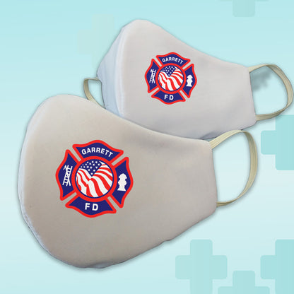  Fire Department Maltese Cross Washable Face Mask 2 Pack - Poppi 2.0 - Made in USA - 100% Cotton - DIGFire Department Clothing