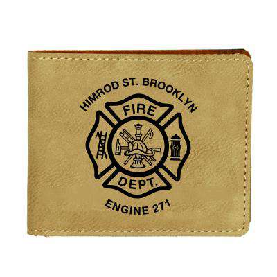 Custom Fire Department Wallet with Maltese, Engine, Ladder