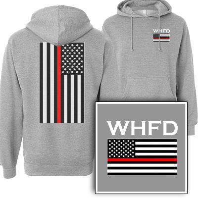 Customization Printed Red Stripe Flag Sweatshirt - SS4500 - DTGFire Department Clothing