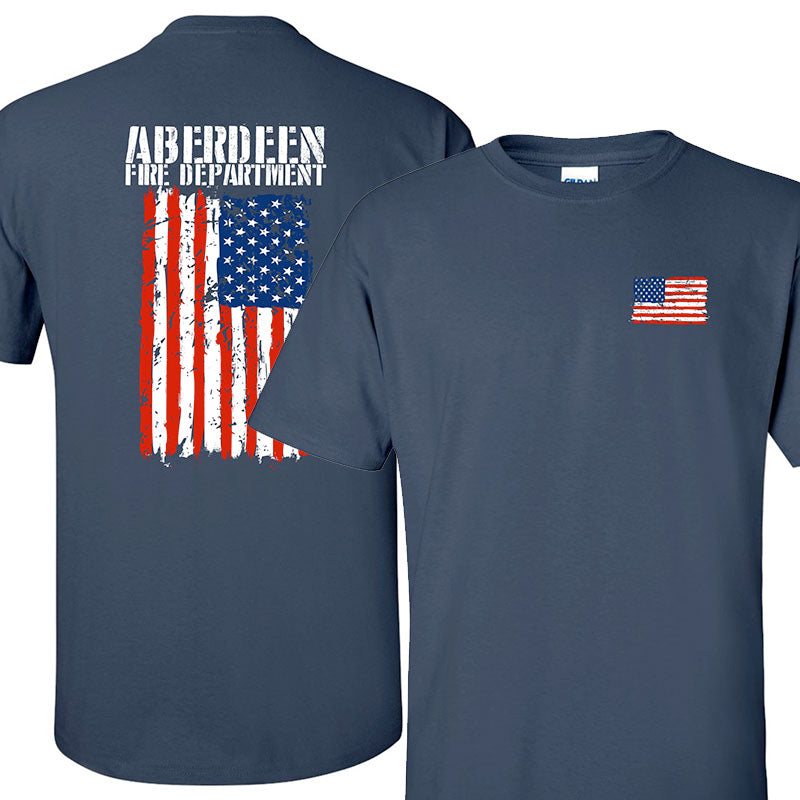 Printed American Flag T-Shirt Gildan G200- DTG – Fire Department