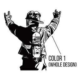 ASL Love Sign Language Design, Firefighter T-Shirt
