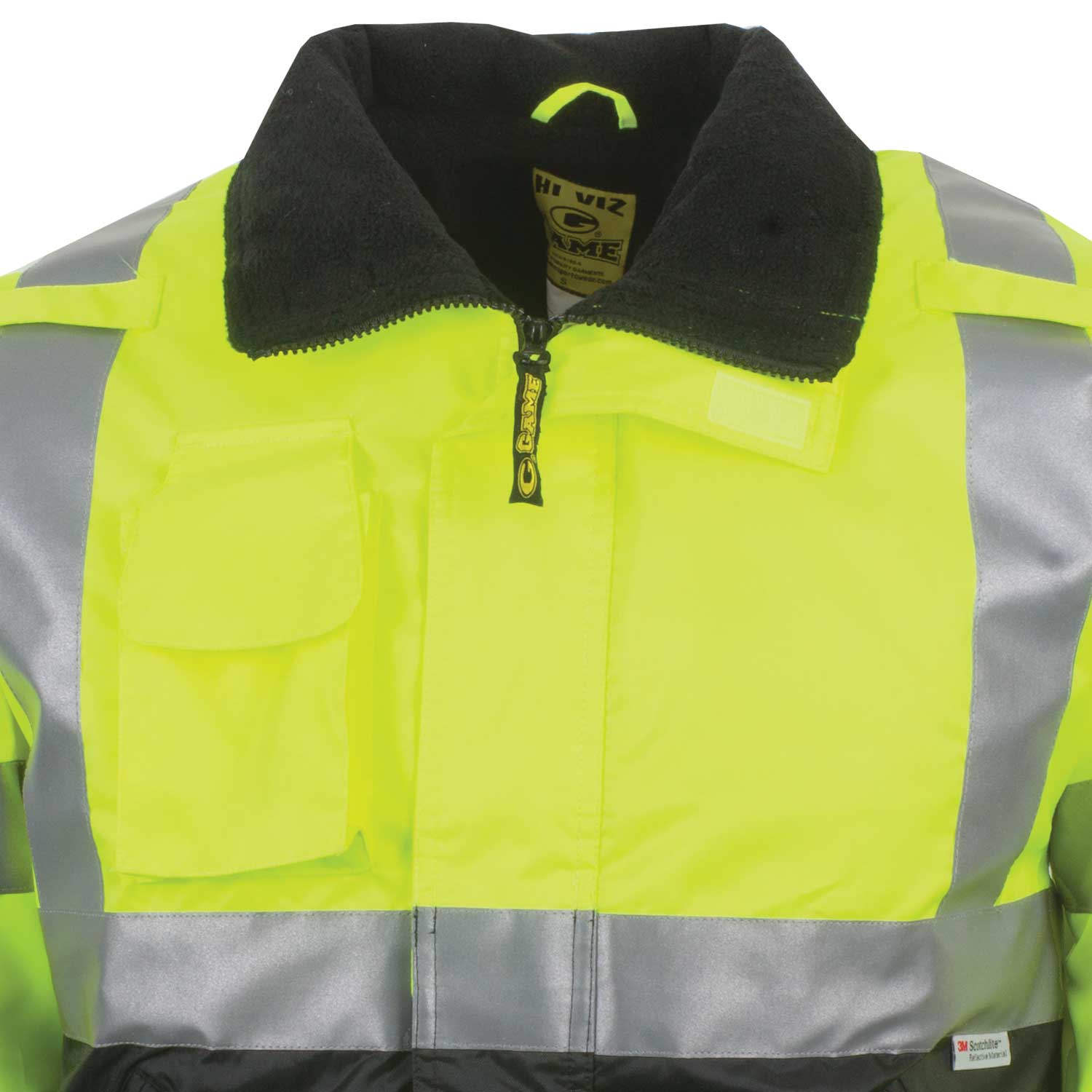 EMS Hi-Vis Winter Jacket w/ Hideaway Hood - Firefighter Clothing