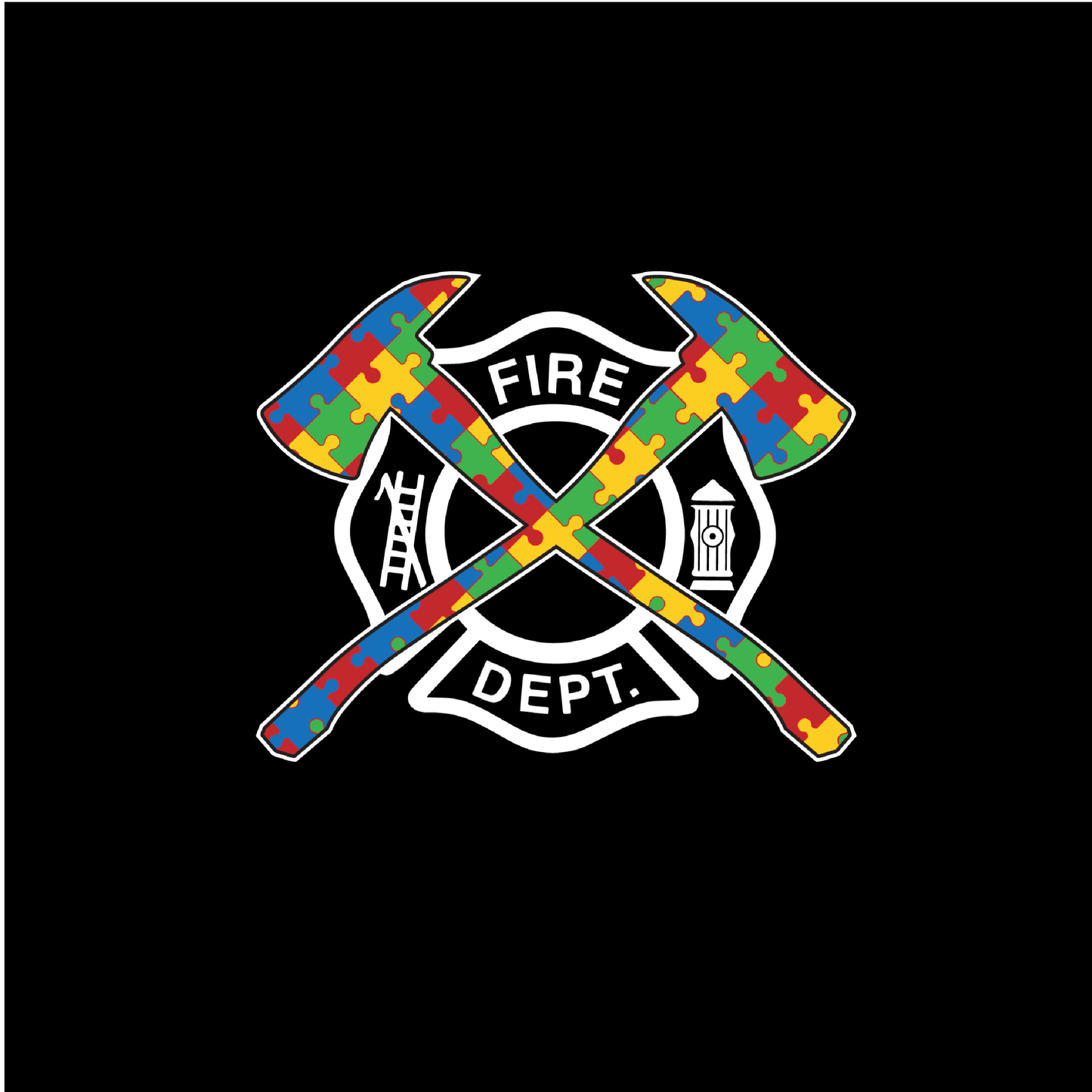 Autism Awareness Axe Flag Design, Firefighter Hoodie
