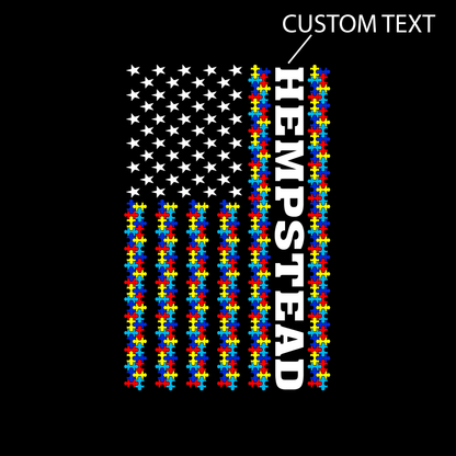 Autism Awareness Puzzle Flag Design, Firefighter Crewneck