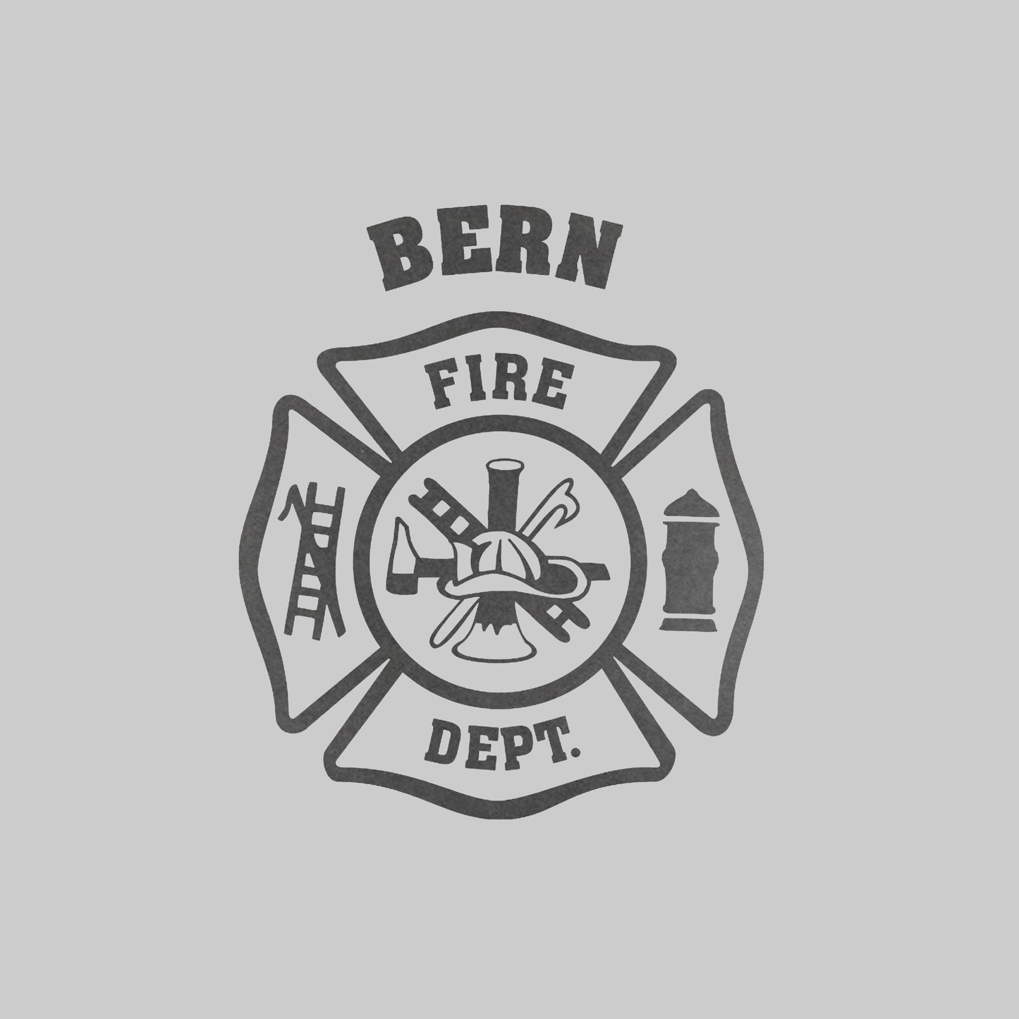 Black Reflective Maltese Cross Design, Firefighter Crewneck