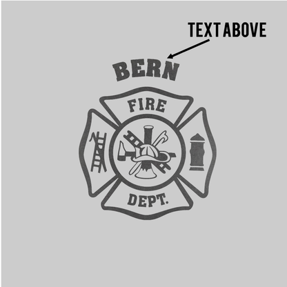 Black Reflective Maltese Cross Design, Firefighter Crewneck