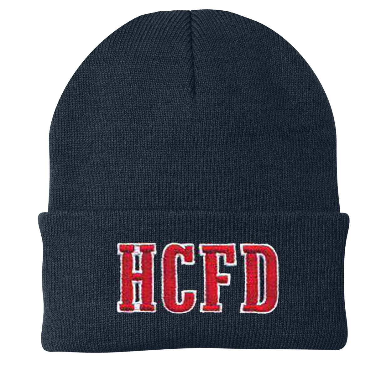 Custom Fire Department Cuffed Beanie, Navy Overstock Sale, 11 Embroidery Styles