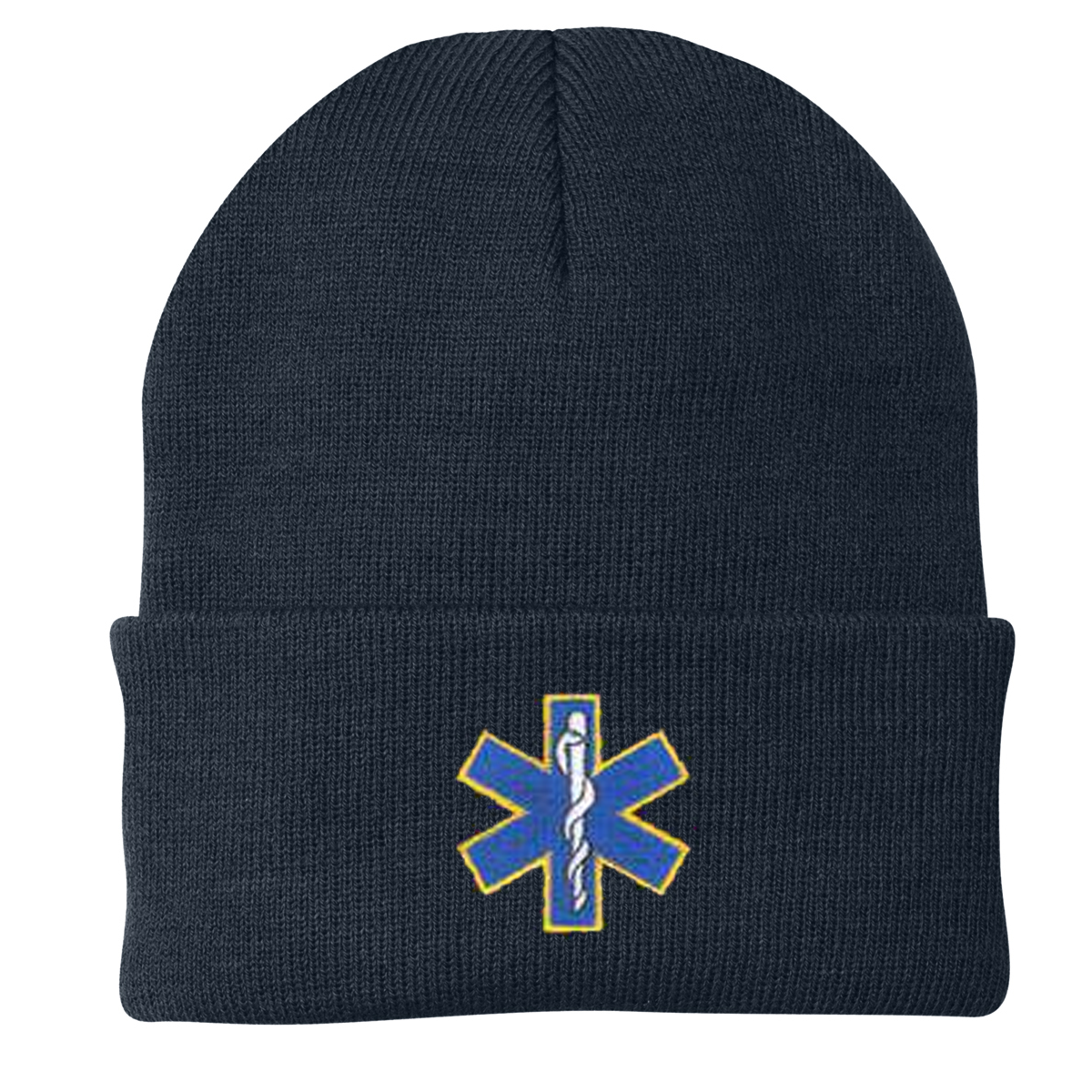 Custom Fire Department Cuffed Beanie, Navy Overstock Sale, 11 Embroidery Styles