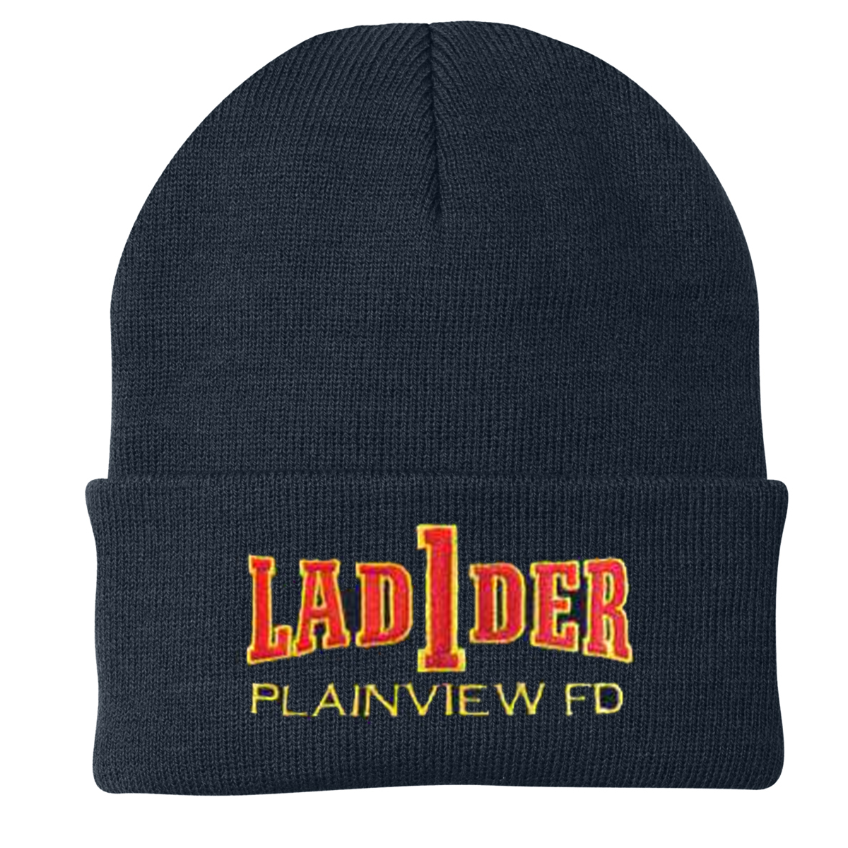 Custom Fire Department Cuffed Beanie, Navy Overstock Sale, 11 Embroidery Styles