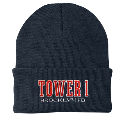 Custom Fire Department Cuffed Beanie, Navy Overstock Sale, 11 Embroidery Styles