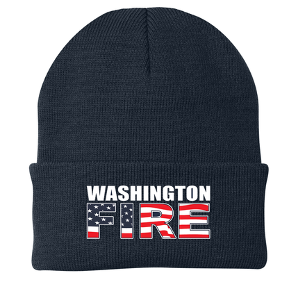 Custom Fire Department Cuffed Beanie, Navy Overstock Sale, 11 Embroidery Styles