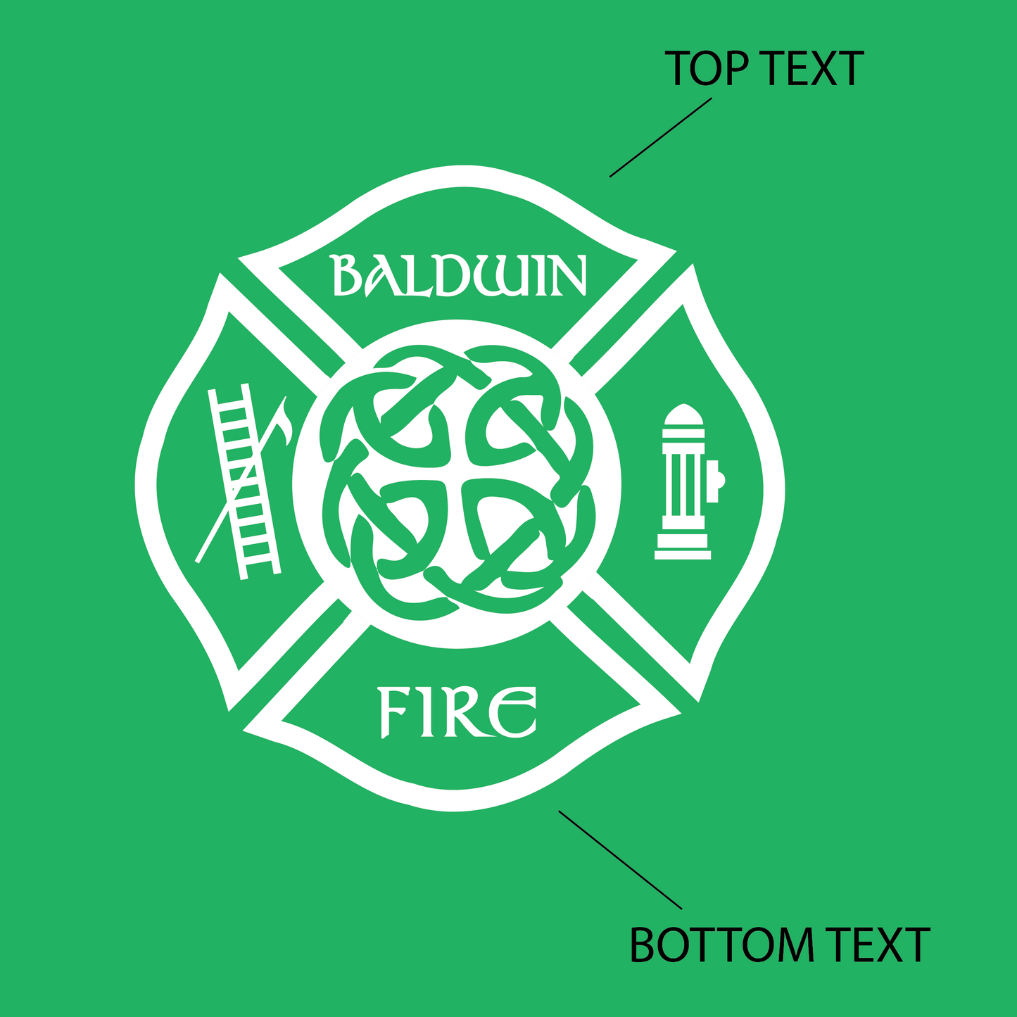 Celtic Cross Design, Firefighter Long Sleeve T-Shirt