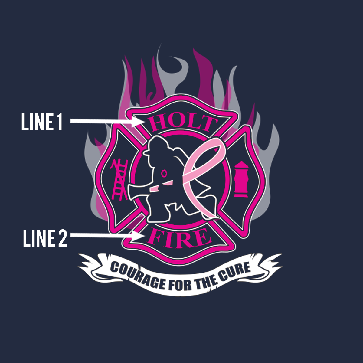 Courage For The Cure Flame Design T-Shirt