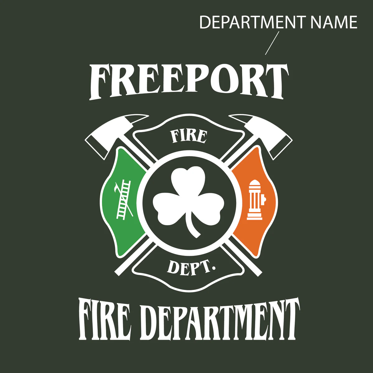 Irish Flag Maltese Design, Firefighter Crewneck