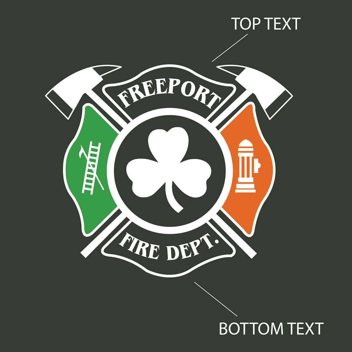 Irish Flag Maltese Design, Firefighter Crewneck