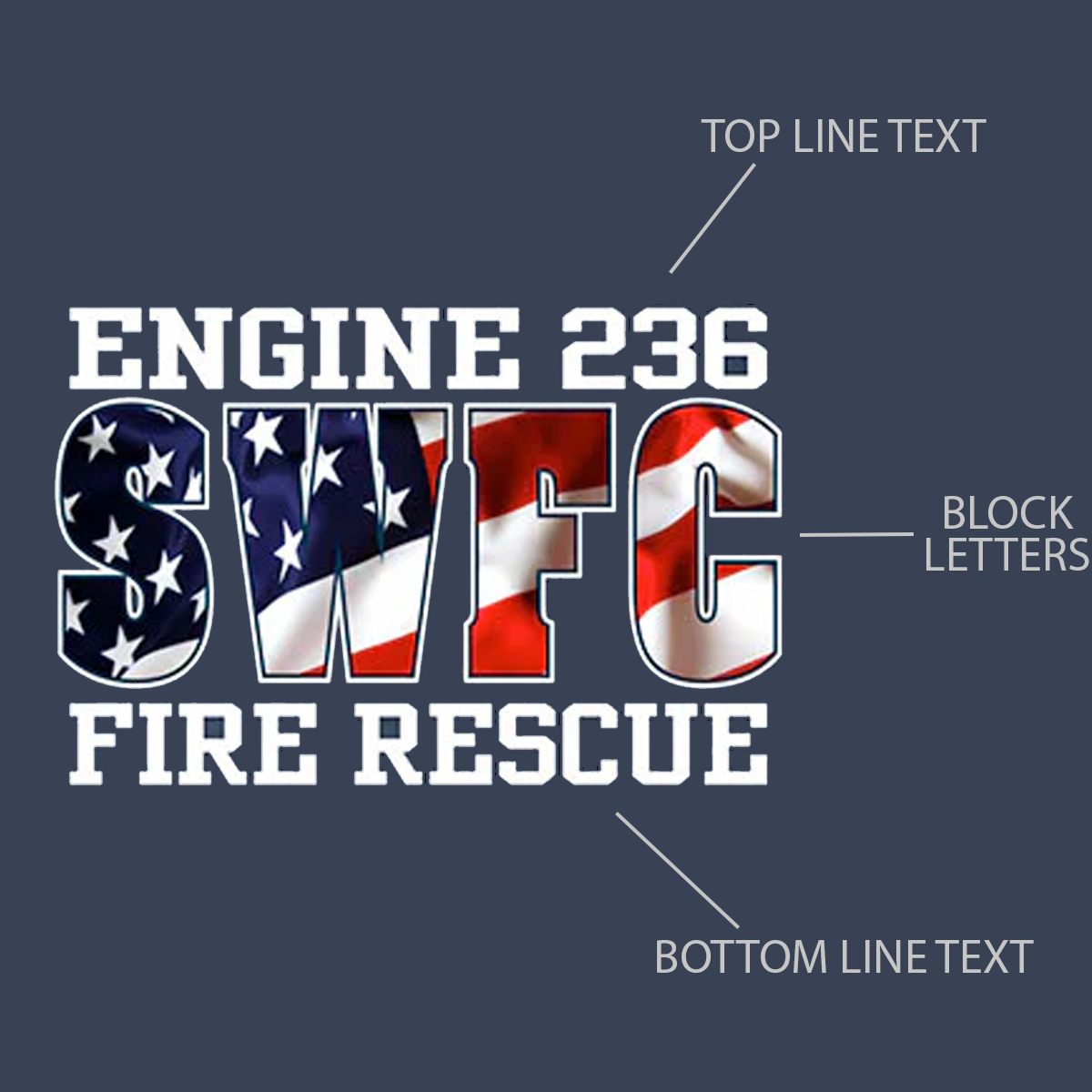 Wavy American Flag Design, Firefighter Crewneck