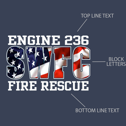 Wavy American Flag Design, Firefighter Crewneck
