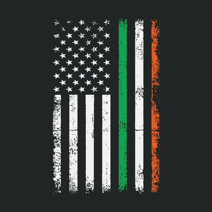 Distress American-Irish Flag Design, Firefighter Crewneck