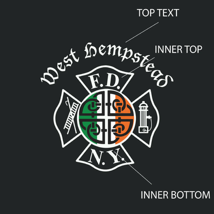 Distress American-Irish Flag Design, Firefighter Crewneck