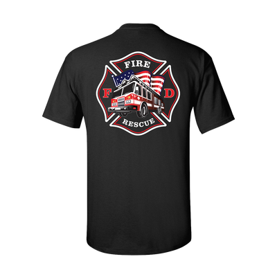 Fire Truck Flag Maltese , Firefighter T-Shirt