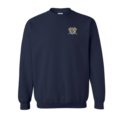 Autism Awareness Axe Flag Design, Firefighter Crewneck