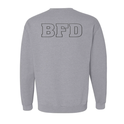 Black Reflective Maltese Cross Design, Firefighter Crewneck