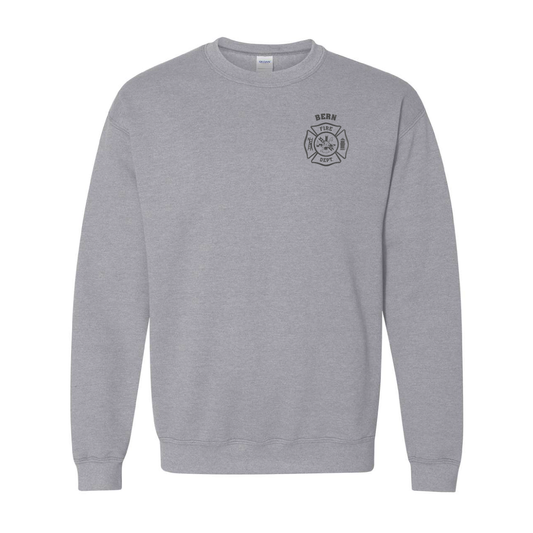 Black Reflective Maltese Cross Design, Firefighter Crewneck