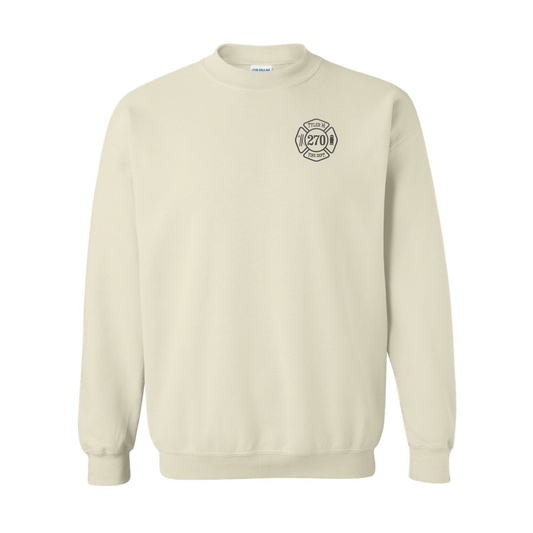 Black Reflective Maltese Cross Block Design, Firefighter Crewneck