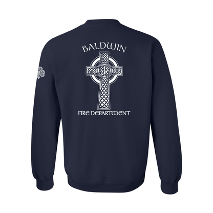 Celtic Cross Design, Firefighter Crewneck