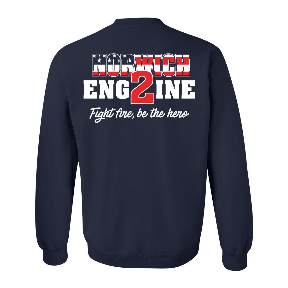 America Flag With Slogan Design, Firefighter Crewneck