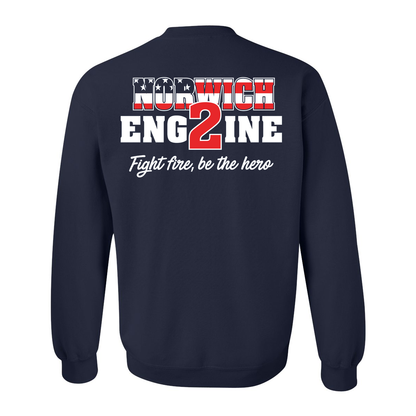 America Flag With Slogan Design, Firefighter Crewneck