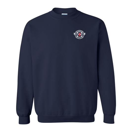 America Flag With Slogan Design, Firefighter Crewneck