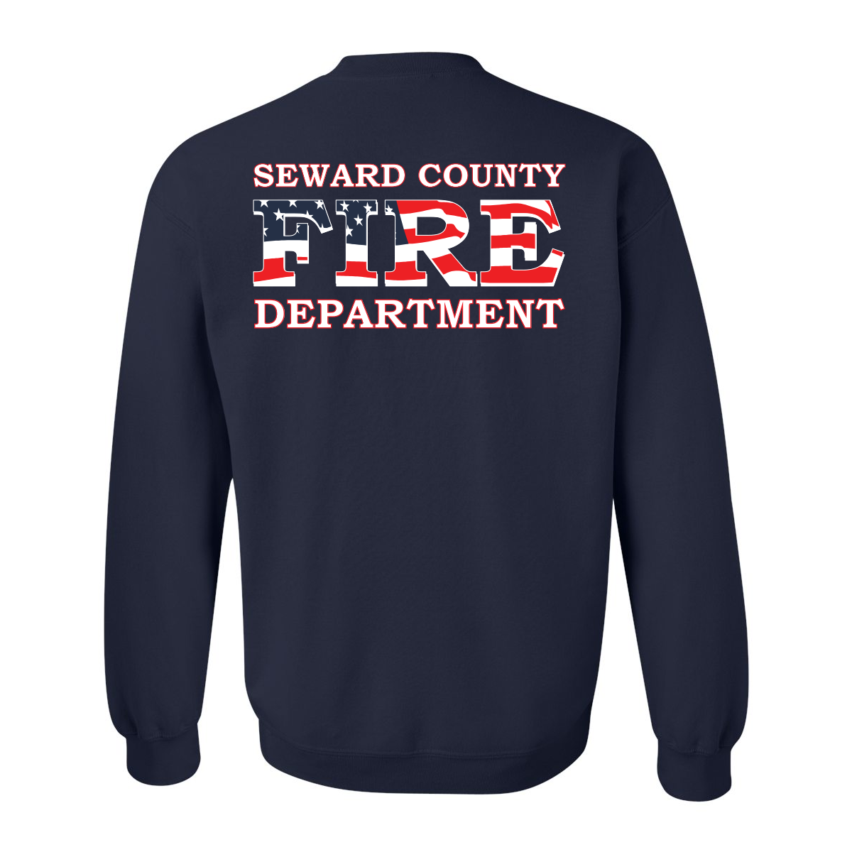 Wavy Flag Round Maltese Design, Firefighter Crewneck