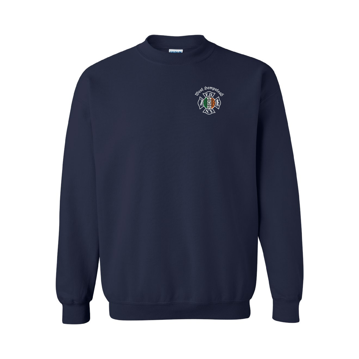 Distress American-Irish Flag Design, Firefighter Crewneck