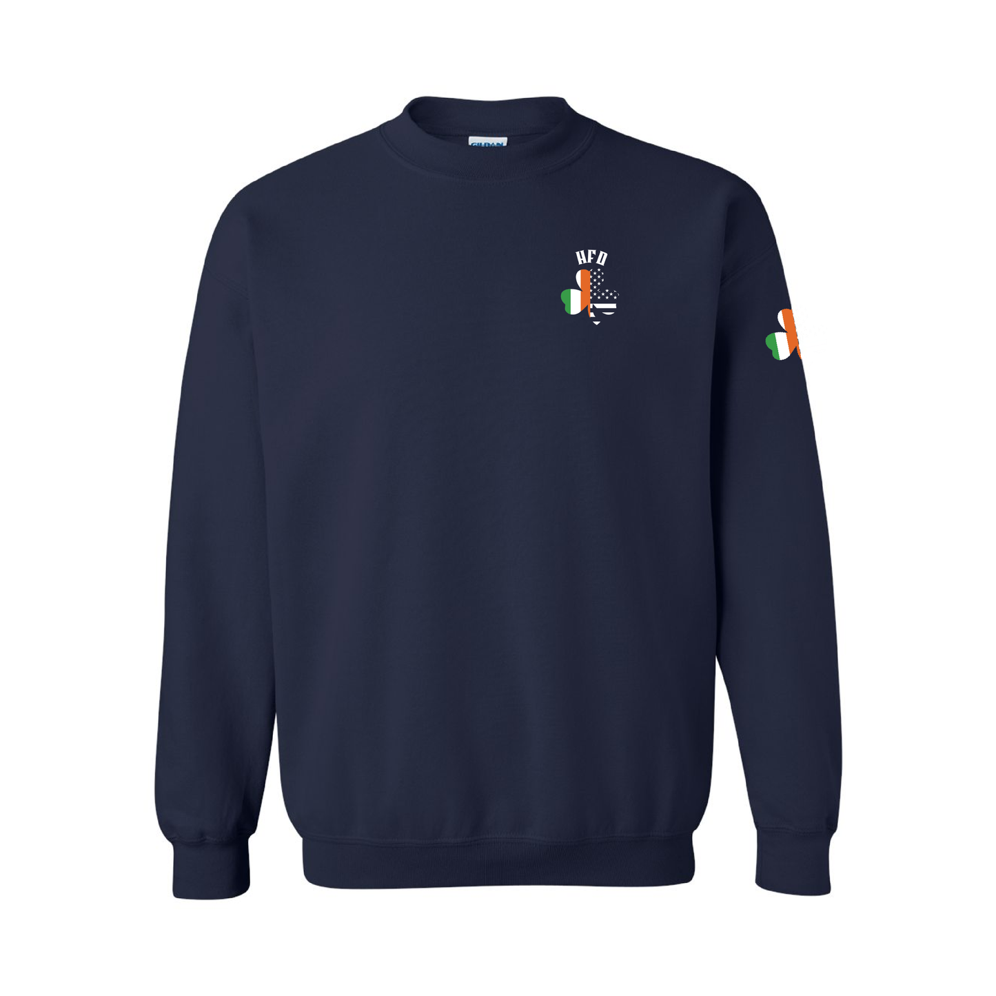 Irish/American Flag Clover Design, Firefighter Crewneck
