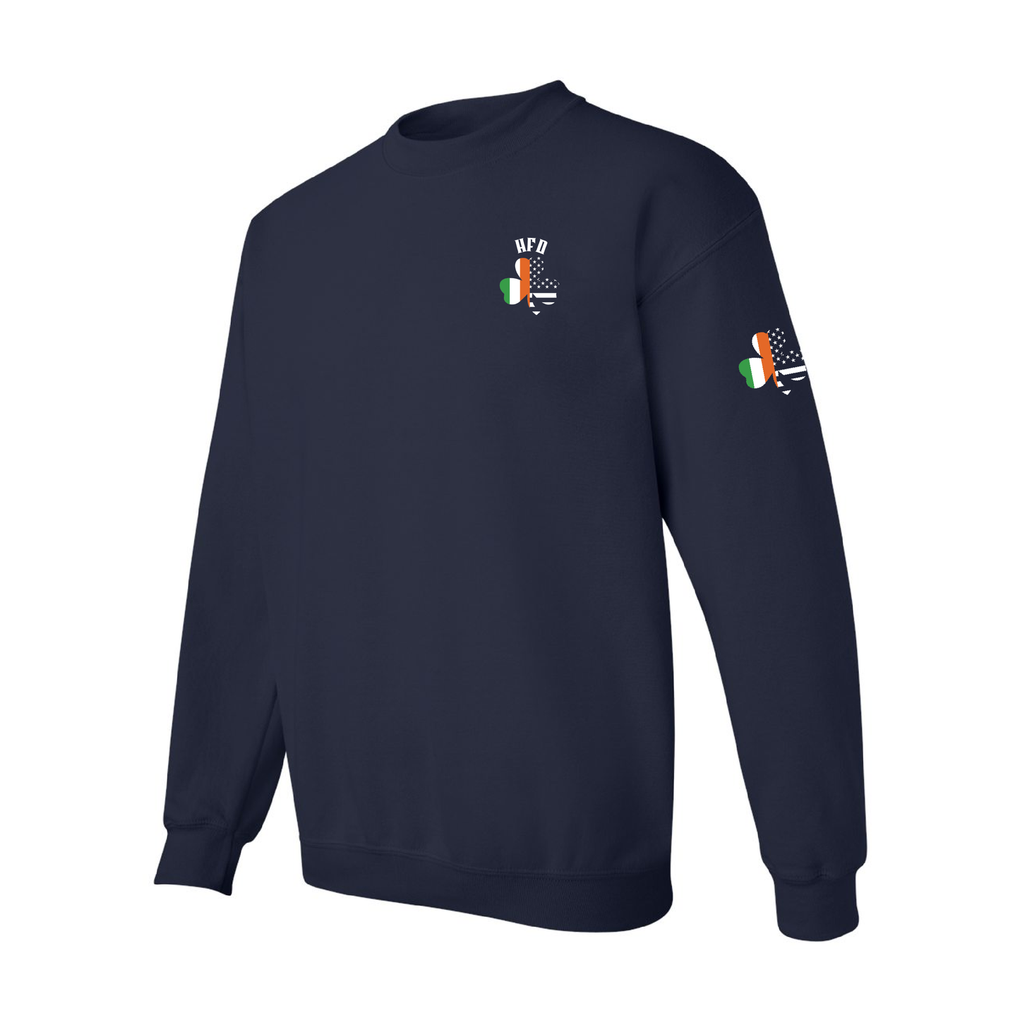 Irish/American Flag Clover Design, Firefighter Crewneck
