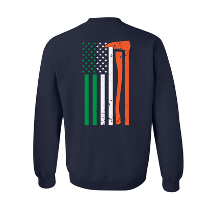 Irish Flag Axe Design, Firefighter Crewneck