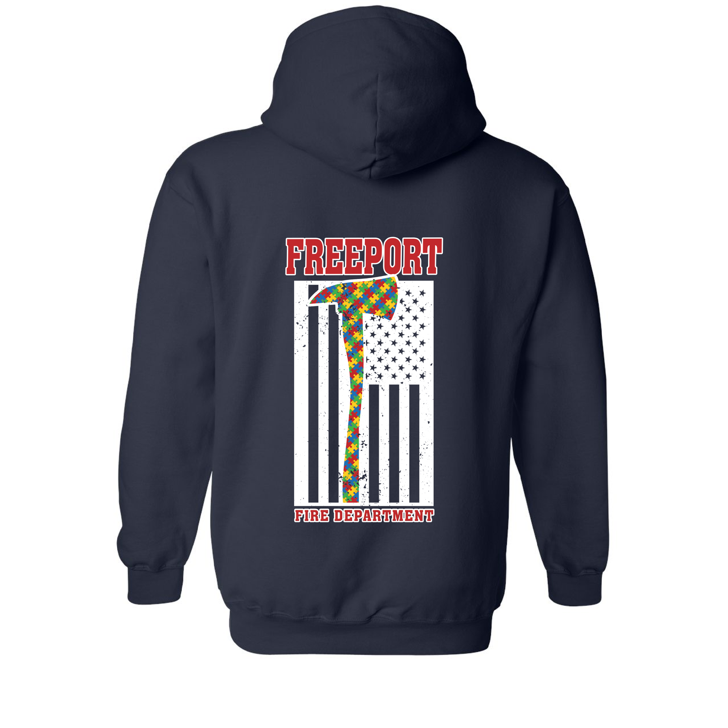 Autism Awareness Axe Flag Design, Firefighter Hoodie