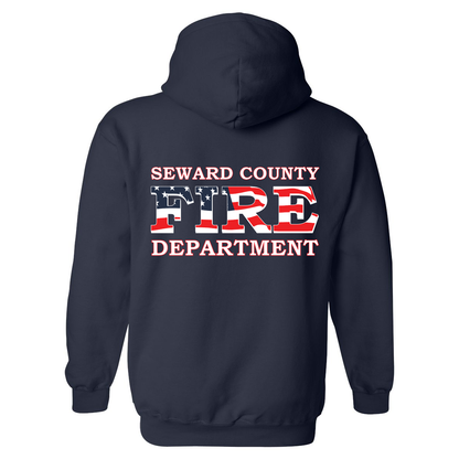 Wavy Flag Round Maltese Design, Firefighter Hoodie