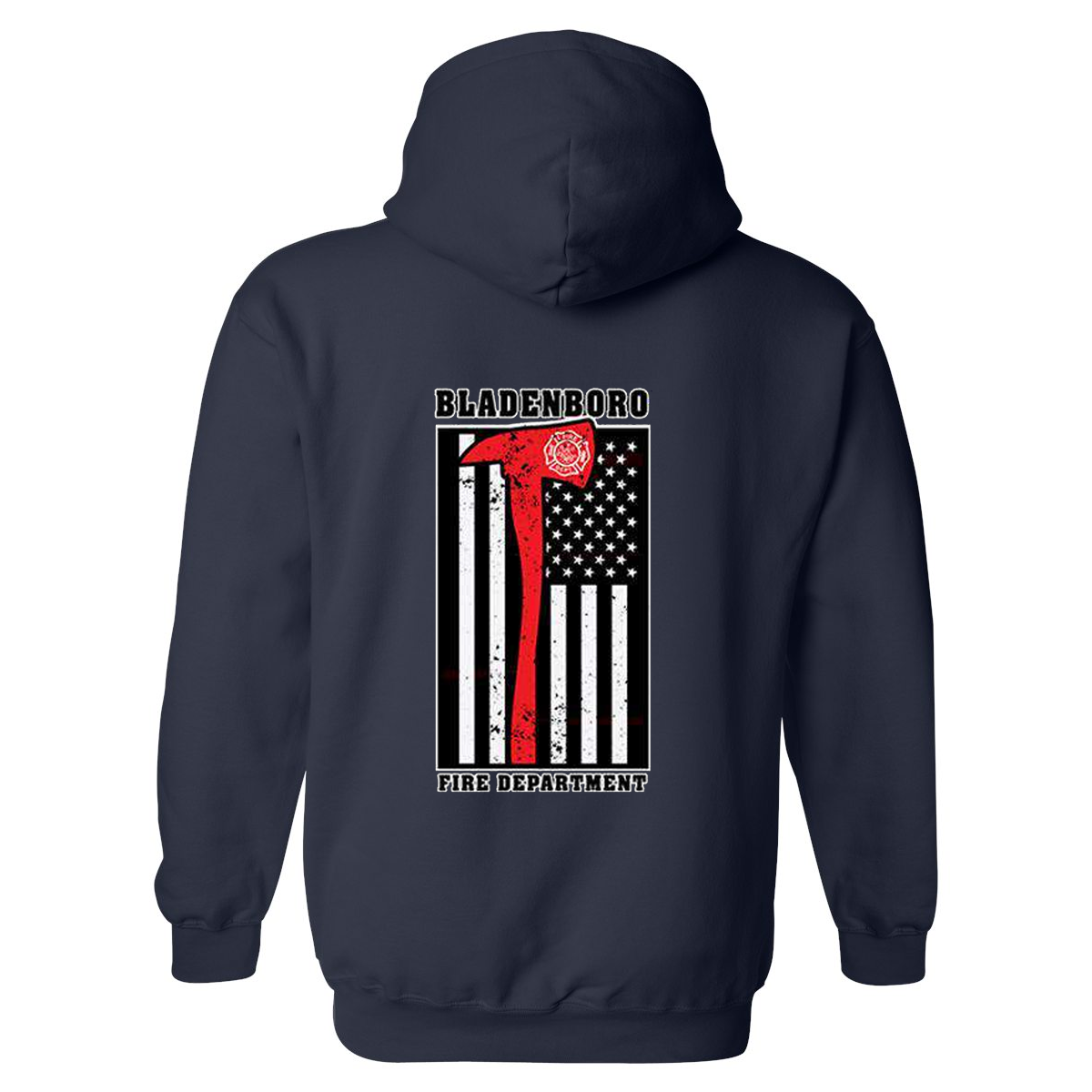 Red Striped Axe Flag Design, Thin Red Line Firefighter Hoodie