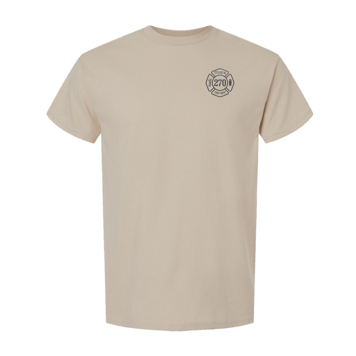 Black Reflective Maltese Cross Block Design, Firefighter T-Shirt