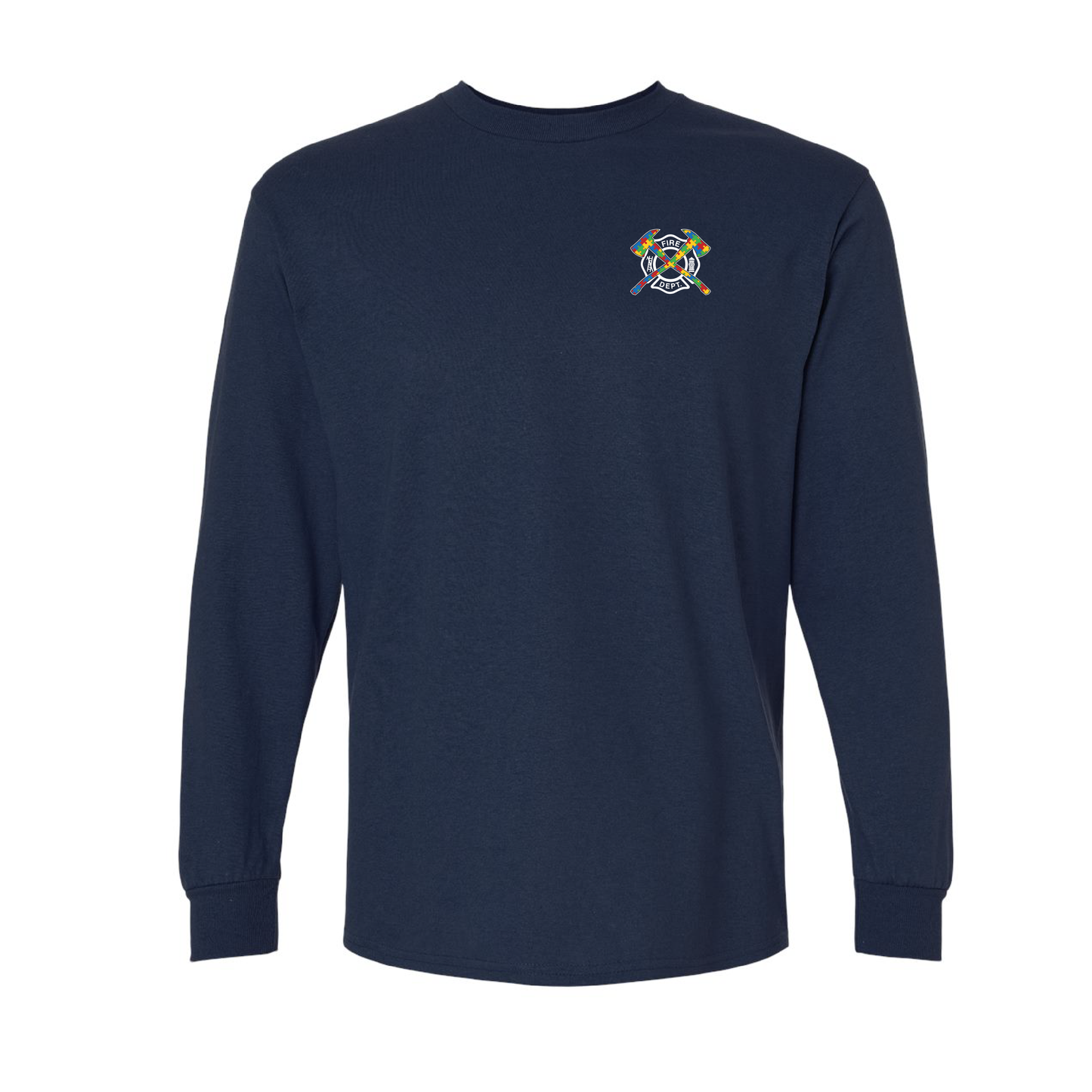 Autism Awareness Axe Flag Design, Firefighter Long Sleeve