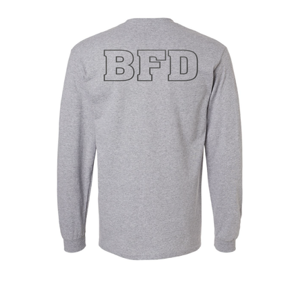 Black Reflective Maltese Cross Design, Firefighter Long Sleeve T-Shirt