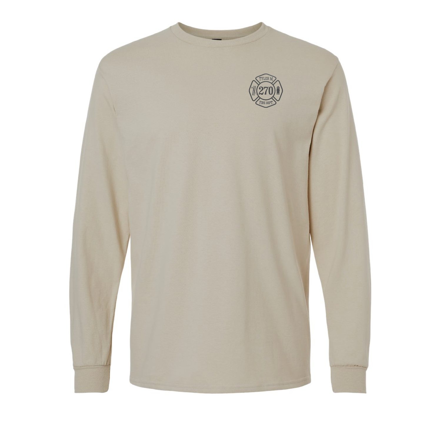 Black Reflective Maltese Cross Block Design, Firefighter Long Sleeve Shirt