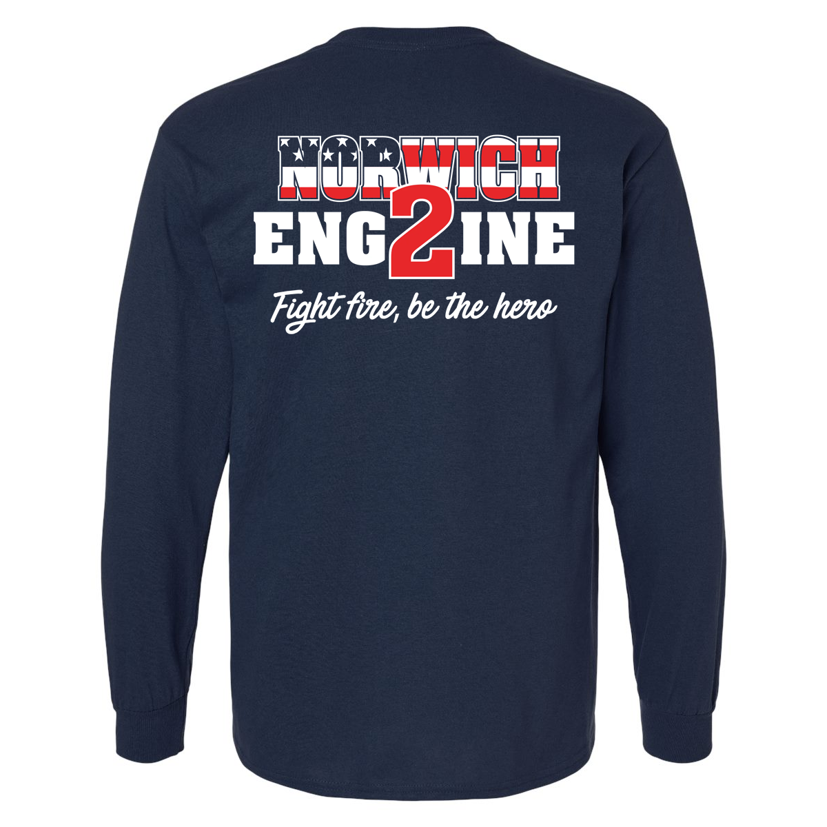 America Flag With Slogan Design, Firefighter Long Sleeve T-Shirt