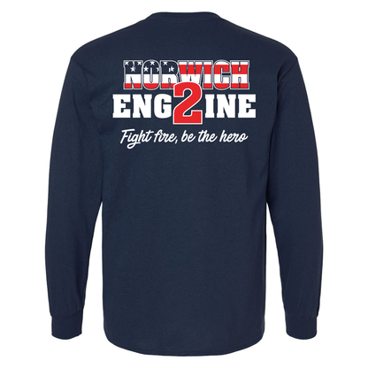 America Flag With Slogan Design, Firefighter Long Sleeve T-Shirt