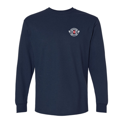 America Flag With Slogan Design, Firefighter Long Sleeve T-Shirt