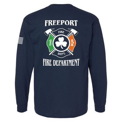 Irish Flag Maltese Design, Firefighter Long Sleeve T-Shirt