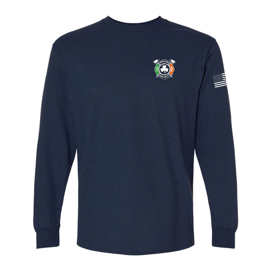 Irish Flag Maltese Design, Firefighter Long Sleeve T-Shirt