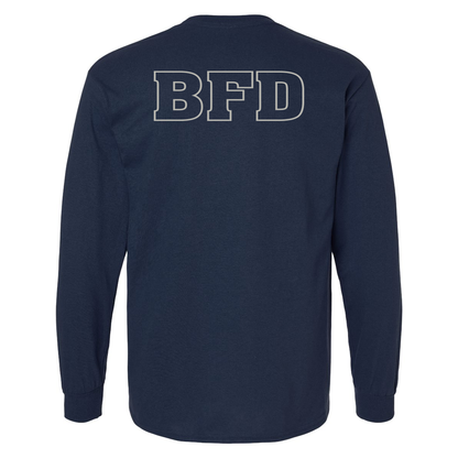 Reflective Maltese Cross Design, Firefighter Long Sleeve T-Shirt